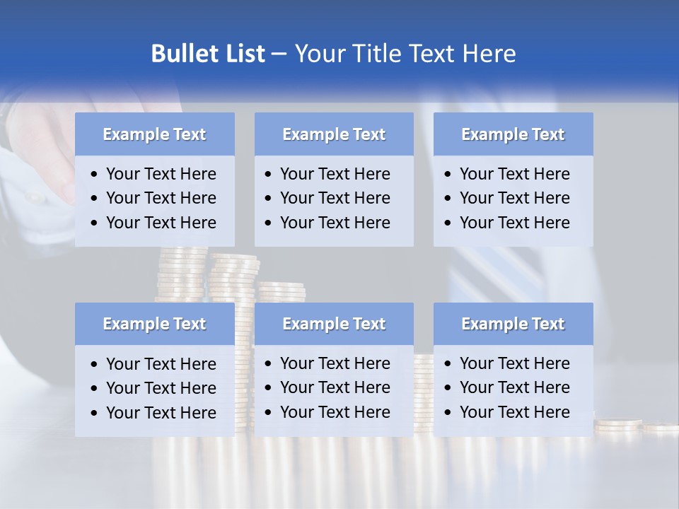A Business Man Stacking Coins On Top Of A Table PowerPoint Template
