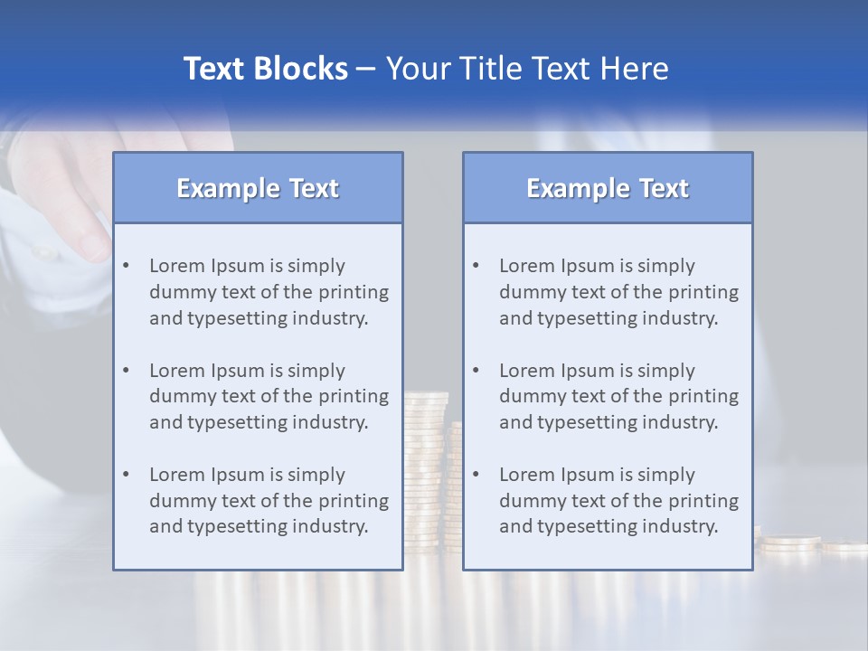A Business Man Stacking Coins On Top Of A Table PowerPoint Template