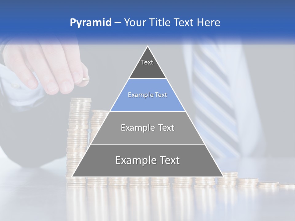 A Business Man Stacking Coins On Top Of A Table PowerPoint Template