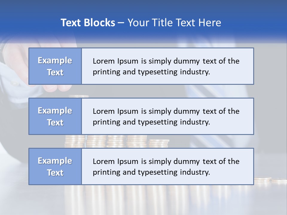 A Business Man Stacking Coins On Top Of A Table PowerPoint Template