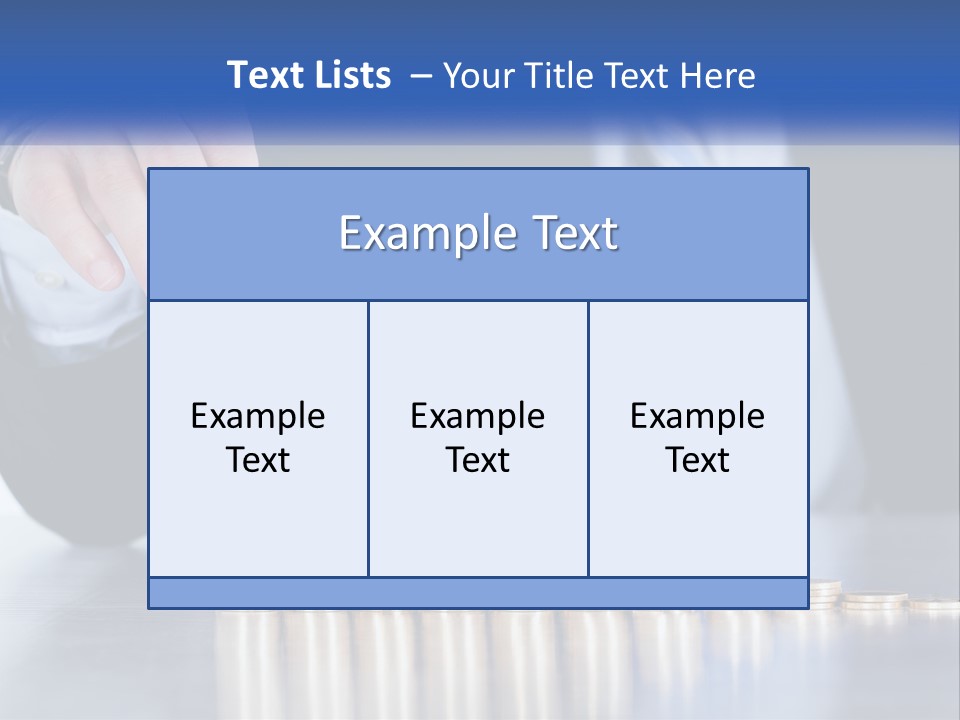 A Business Man Stacking Coins On Top Of A Table PowerPoint Template