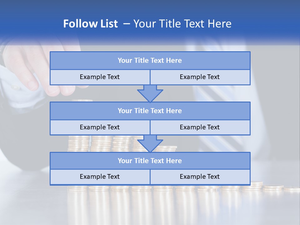 A Business Man Stacking Coins On Top Of A Table PowerPoint Template