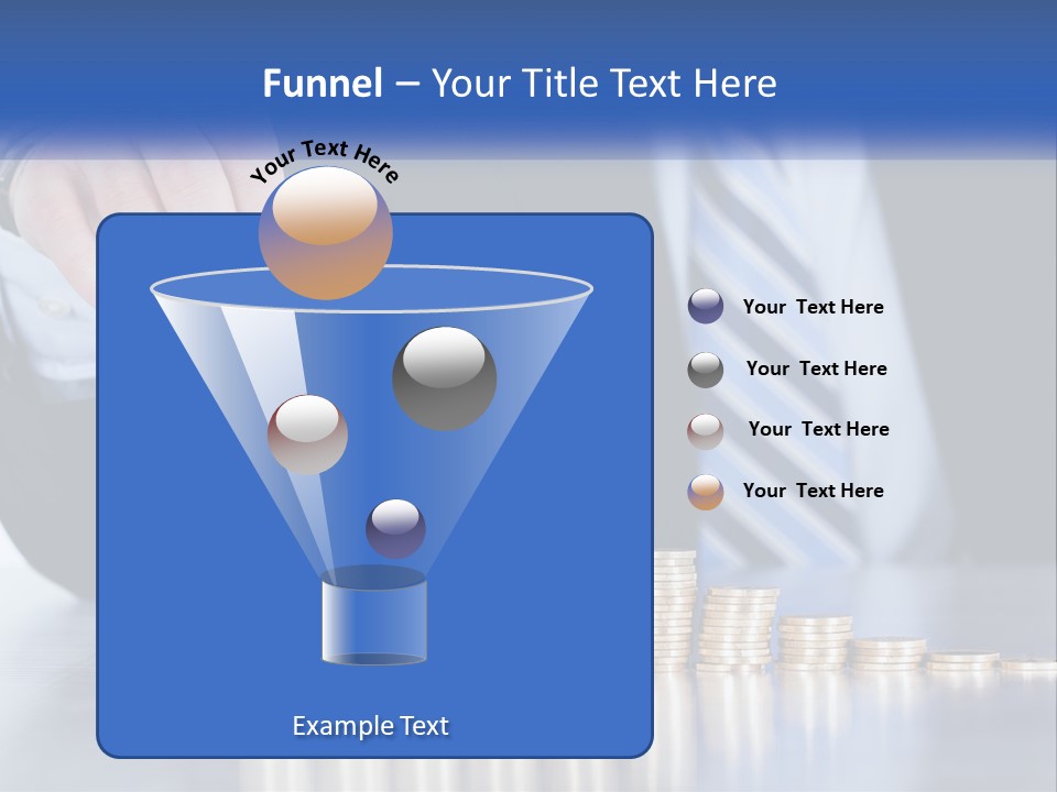 A Business Man Stacking Coins On Top Of A Table PowerPoint Template