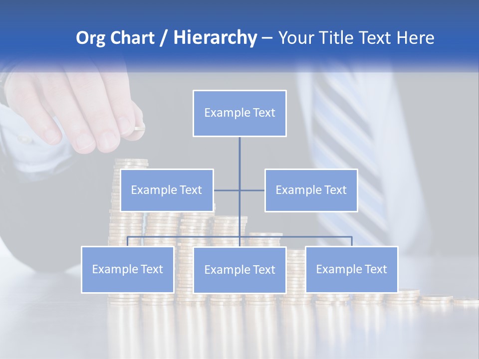 A Business Man Stacking Coins On Top Of A Table PowerPoint Template