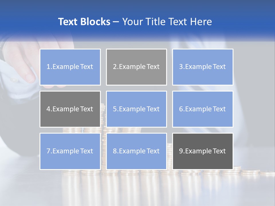 A Business Man Stacking Coins On Top Of A Table PowerPoint Template