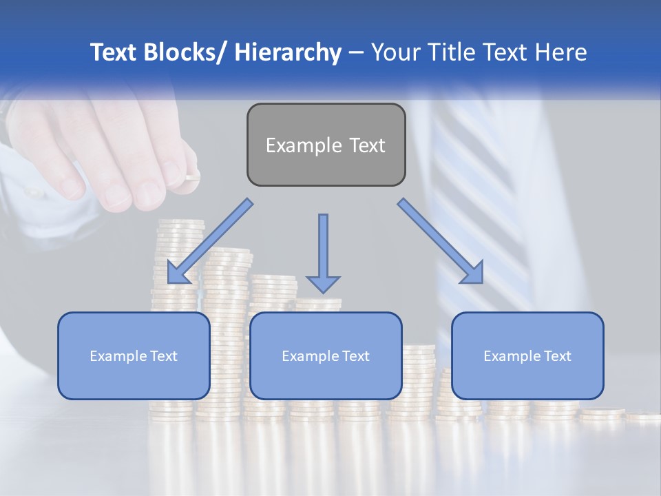 A Business Man Stacking Coins On Top Of A Table PowerPoint Template