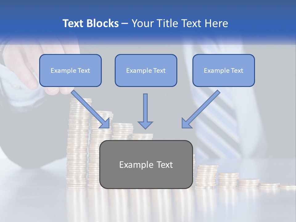 A Business Man Stacking Coins On Top Of A Table PowerPoint Template