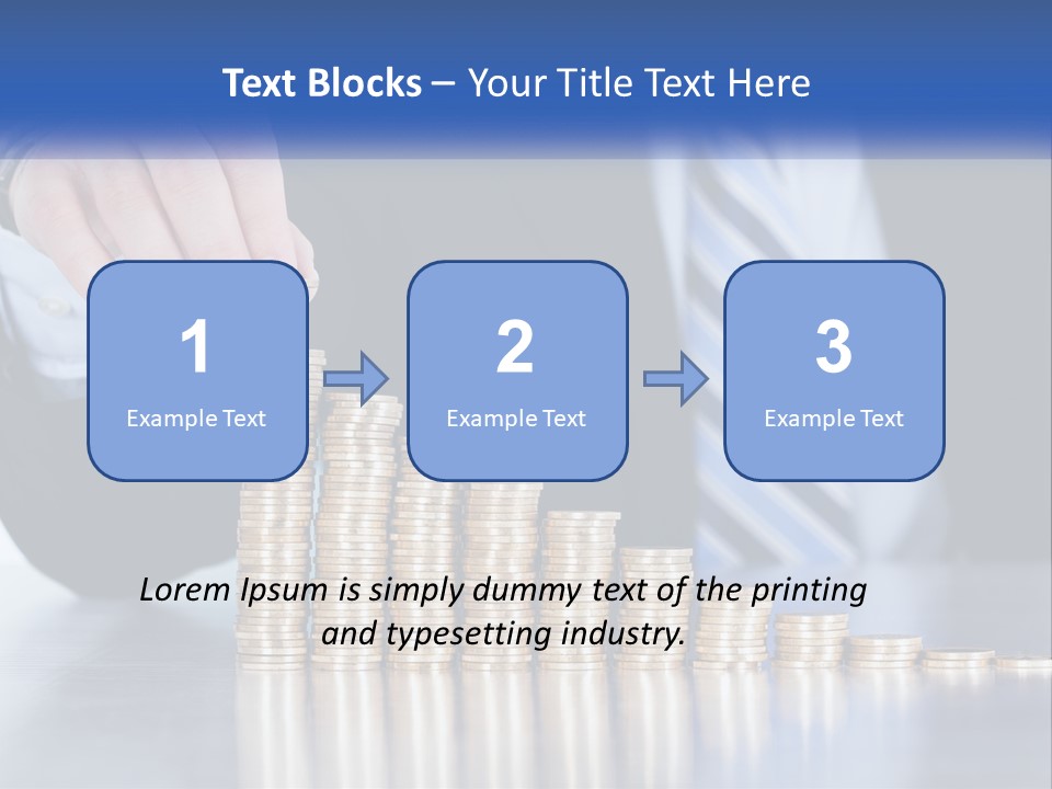 A Business Man Stacking Coins On Top Of A Table PowerPoint Template