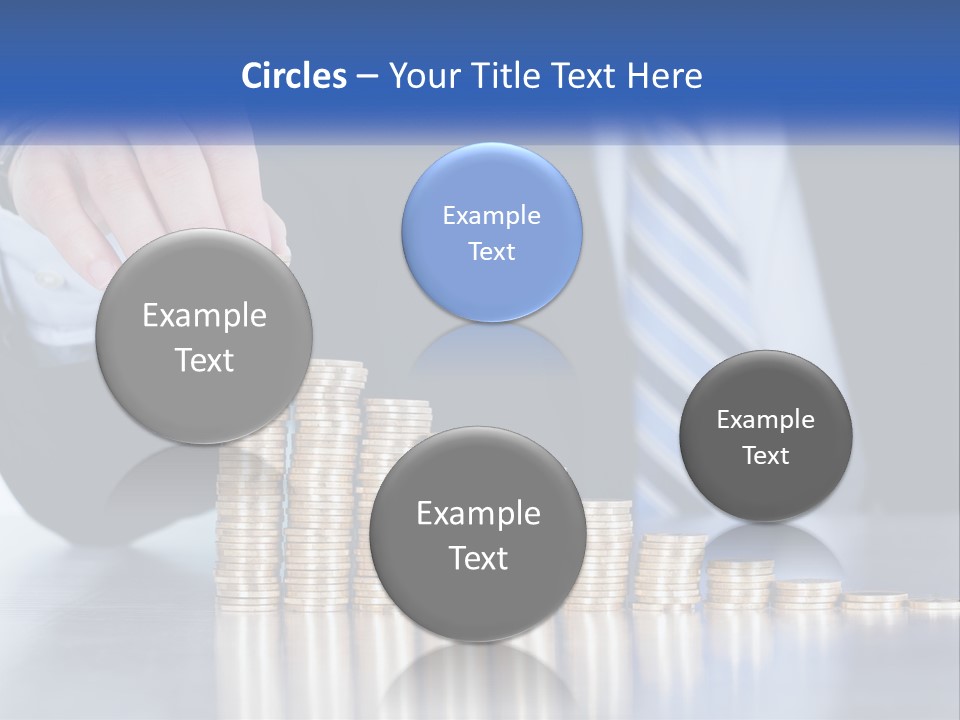 A Business Man Stacking Coins On Top Of A Table PowerPoint Template