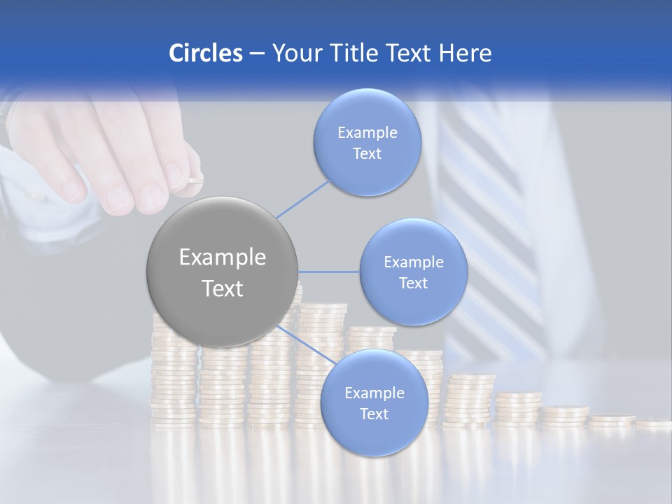 A Business Man Stacking Coins On Top Of A Table PowerPoint Template