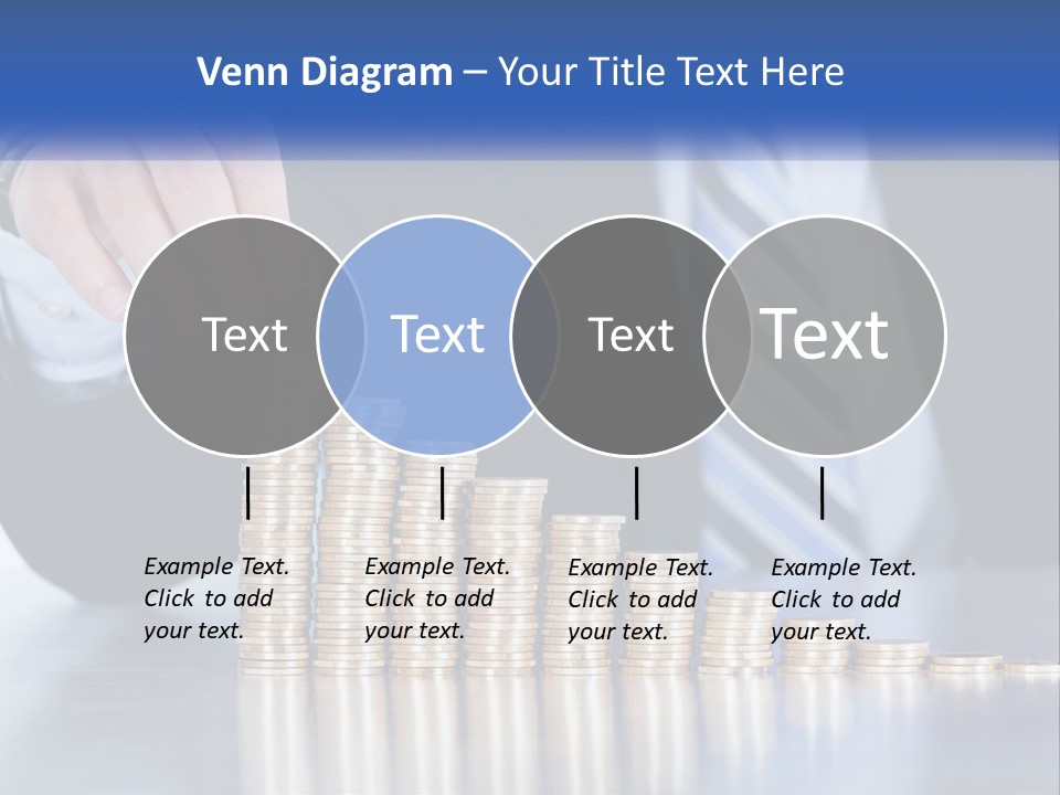 A Business Man Stacking Coins On Top Of A Table PowerPoint Template