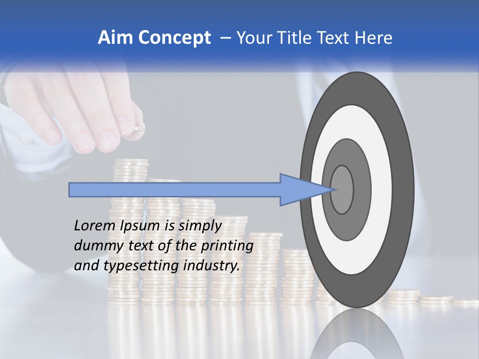 A Business Man Stacking Coins On Top Of A Table PowerPoint Template