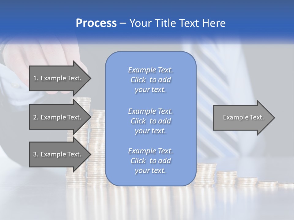 A Business Man Stacking Coins On Top Of A Table PowerPoint Template