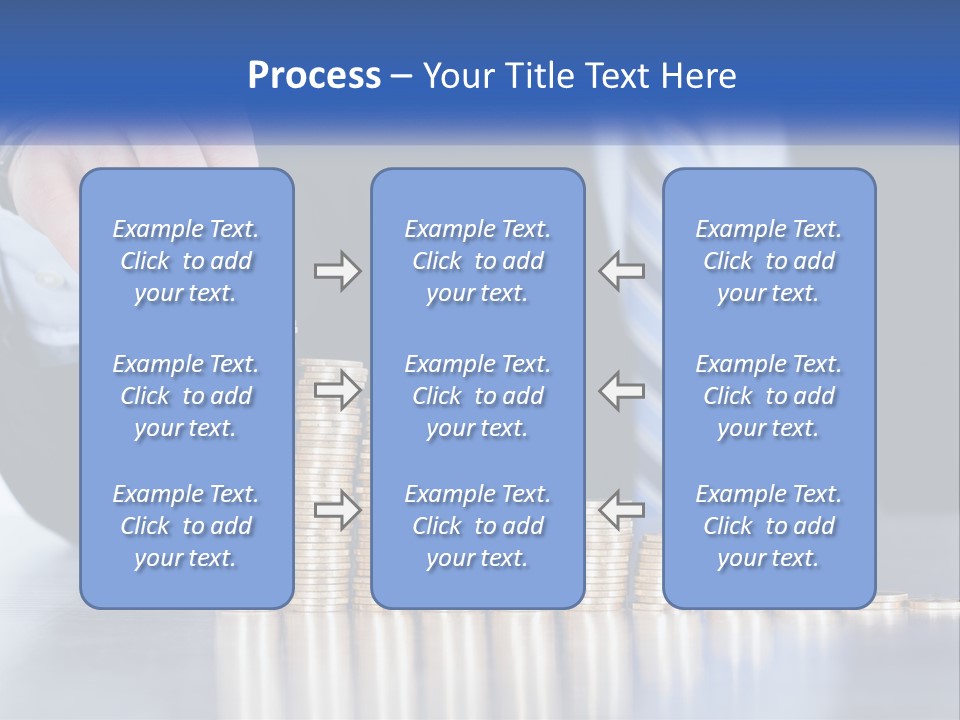 A Business Man Stacking Coins On Top Of A Table PowerPoint Template
