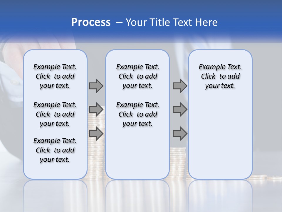 A Business Man Stacking Coins On Top Of A Table PowerPoint Template