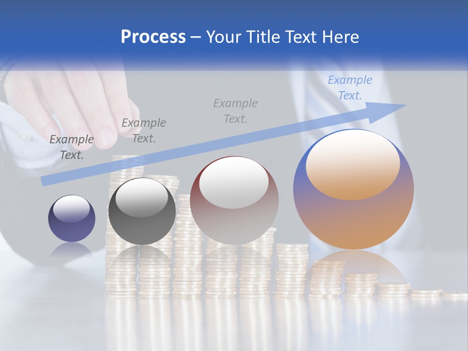 A Business Man Stacking Coins On Top Of A Table PowerPoint Template