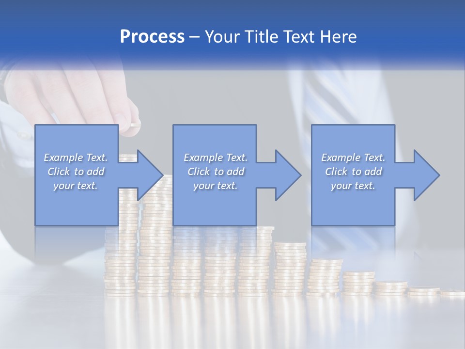 A Business Man Stacking Coins On Top Of A Table PowerPoint Template