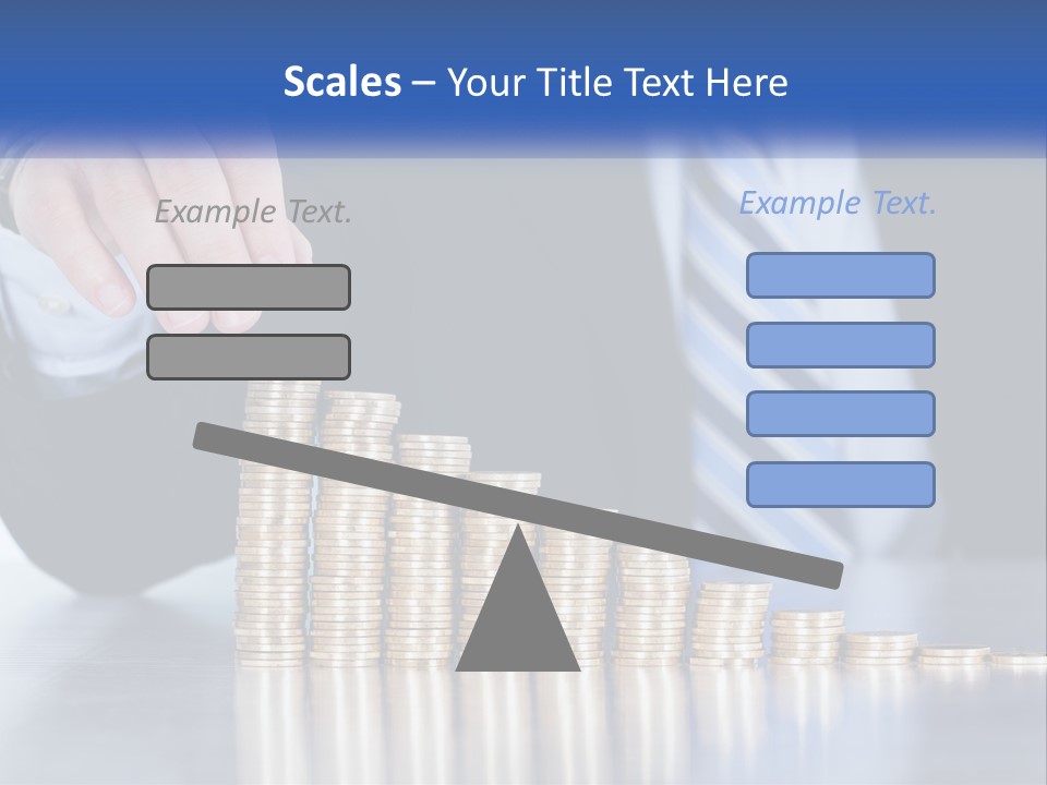 A Business Man Stacking Coins On Top Of A Table PowerPoint Template