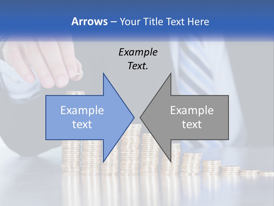 A Business Man Stacking Coins On Top Of A Table PowerPoint Template