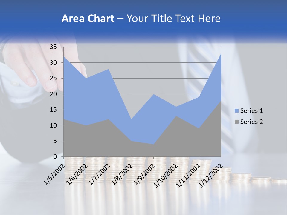 A Business Man Stacking Coins On Top Of A Table PowerPoint Template