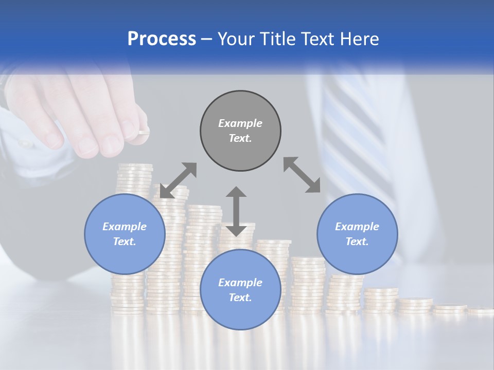 A Business Man Stacking Coins On Top Of A Table PowerPoint Template