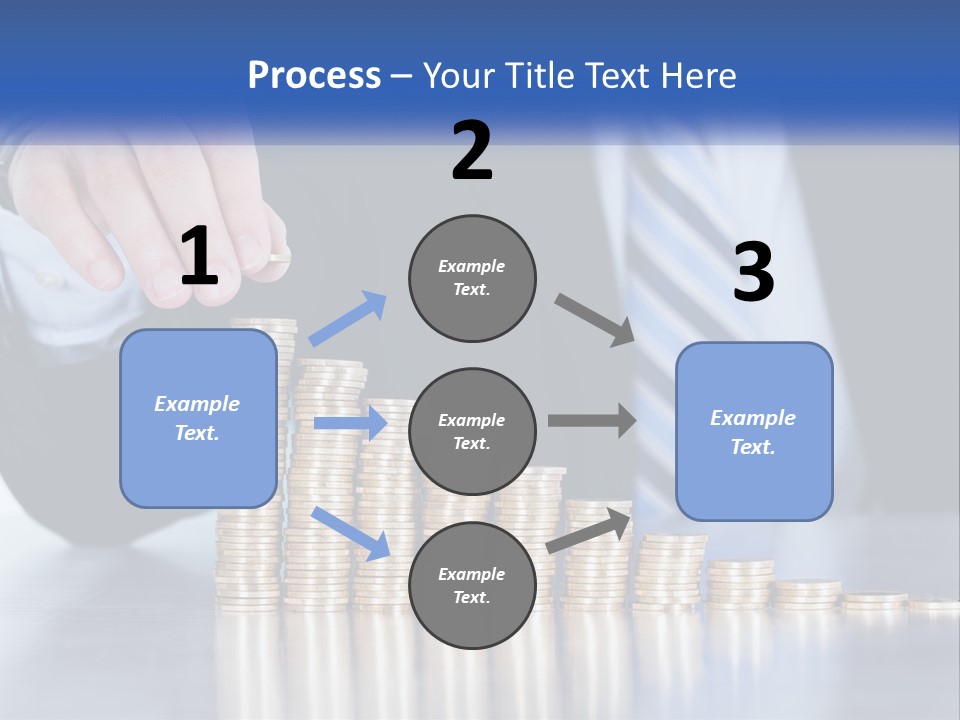 A Business Man Stacking Coins On Top Of A Table PowerPoint Template