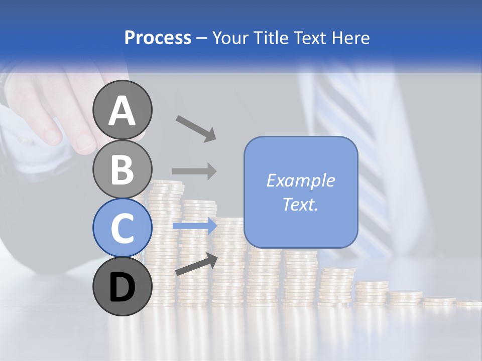 A Business Man Stacking Coins On Top Of A Table PowerPoint Template