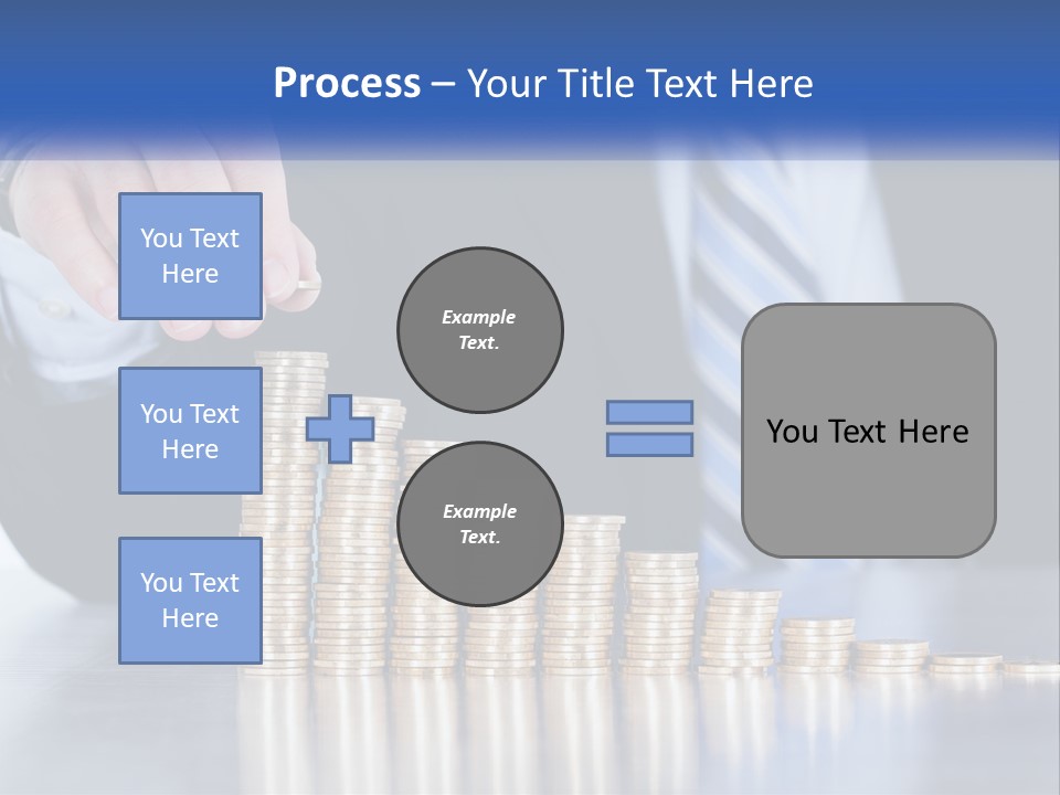A Business Man Stacking Coins On Top Of A Table PowerPoint Template