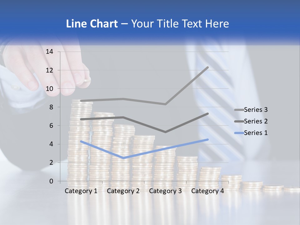 A Business Man Stacking Coins On Top Of A Table PowerPoint Template