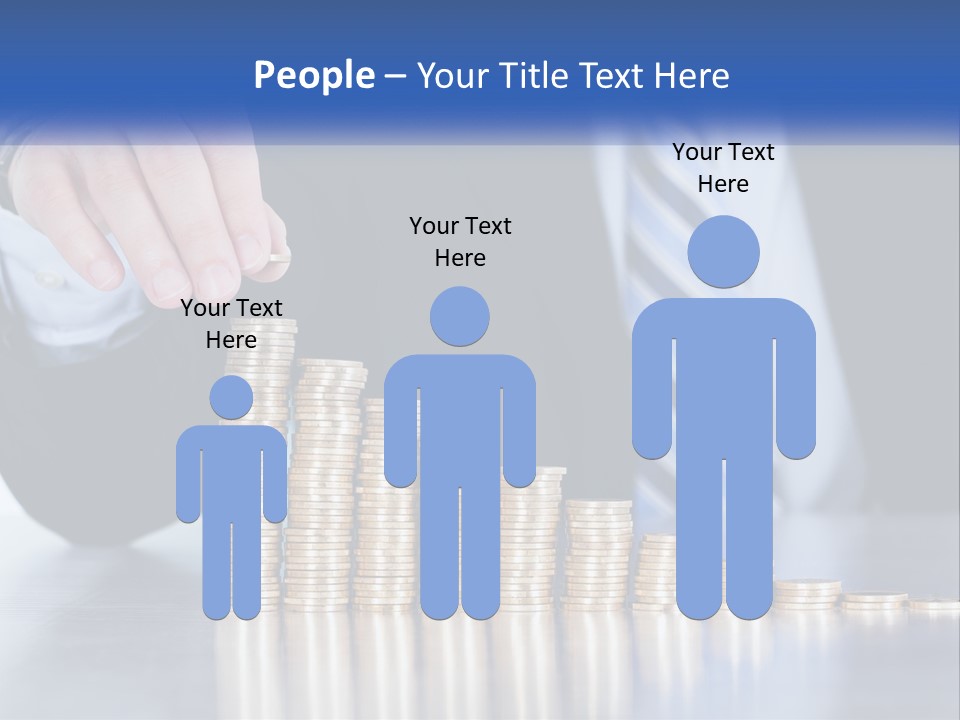 A Business Man Stacking Coins On Top Of A Table PowerPoint Template