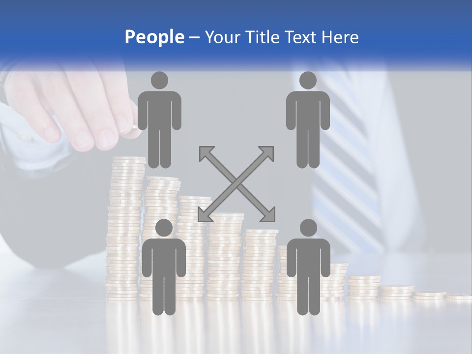 A Business Man Stacking Coins On Top Of A Table PowerPoint Template