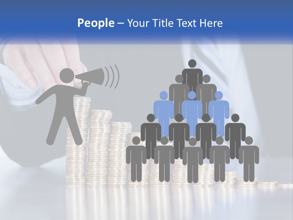 A Business Man Stacking Coins On Top Of A Table PowerPoint Template