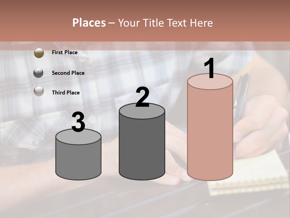 A Man Writing On A Piece Of Paper With A Pen PowerPoint Template