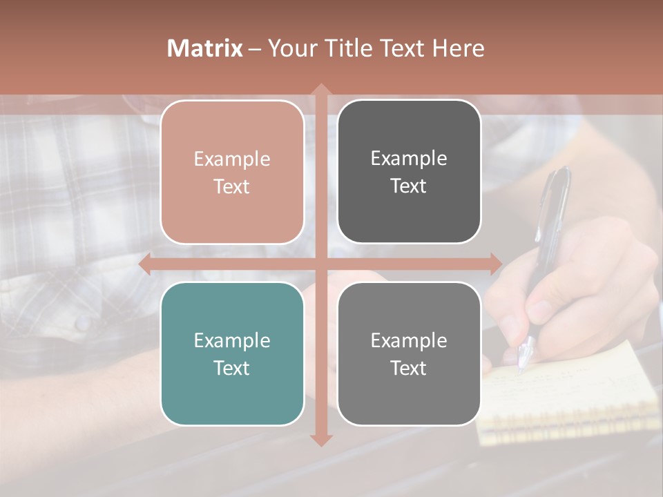 A Man Writing On A Piece Of Paper With A Pen PowerPoint Template