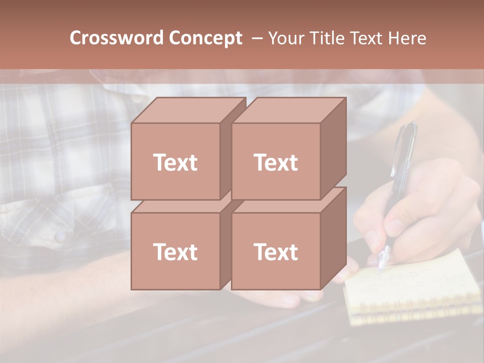 A Man Writing On A Piece Of Paper With A Pen PowerPoint Template