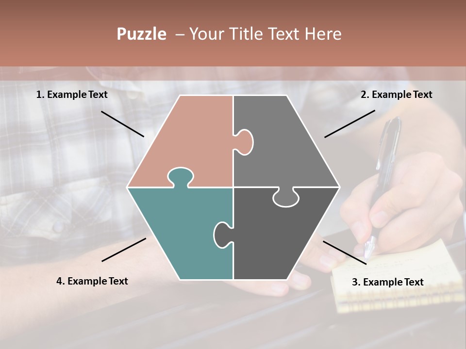 A Man Writing On A Piece Of Paper With A Pen PowerPoint Template