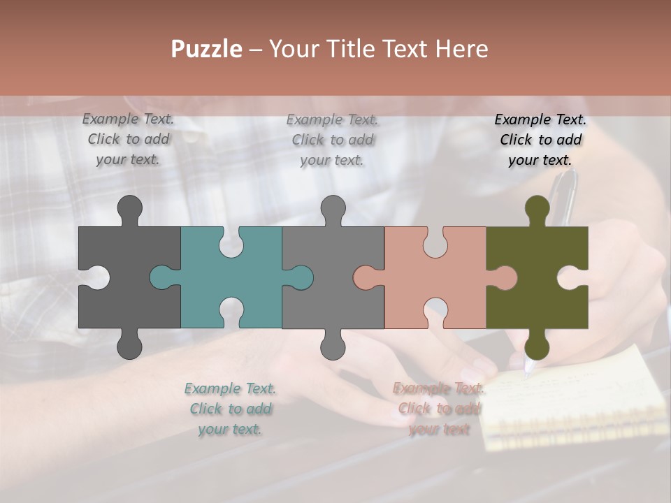 A Man Writing On A Piece Of Paper With A Pen PowerPoint Template