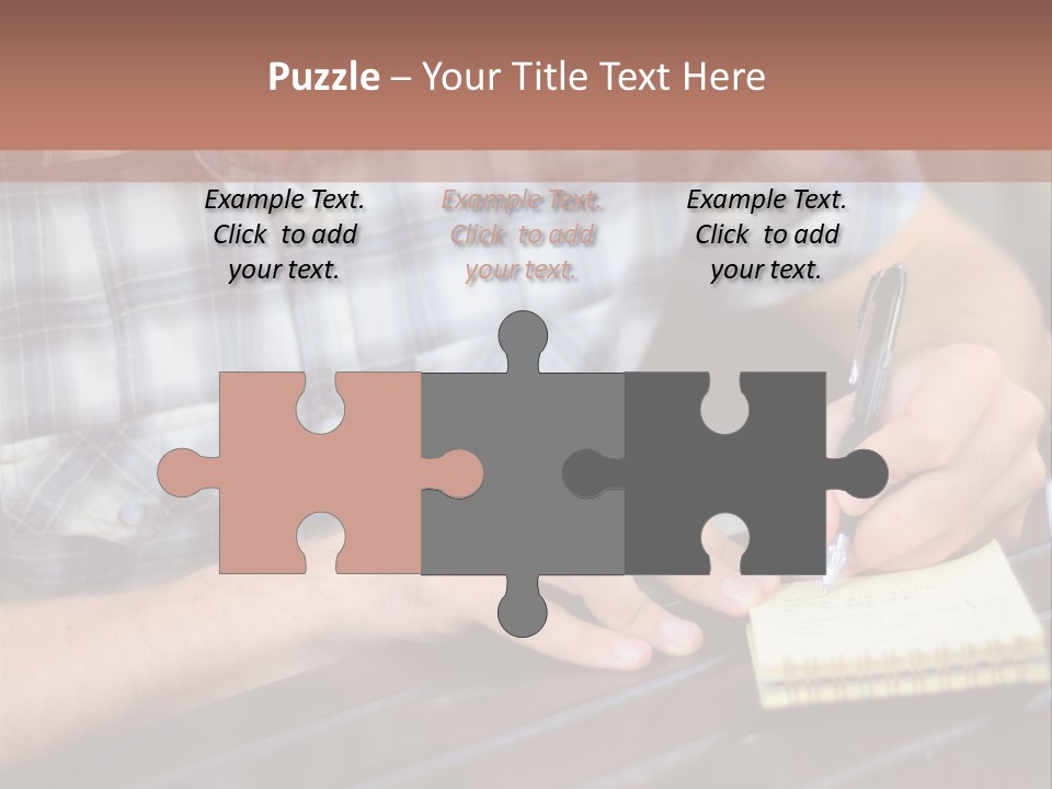 A Man Writing On A Piece Of Paper With A Pen PowerPoint Template