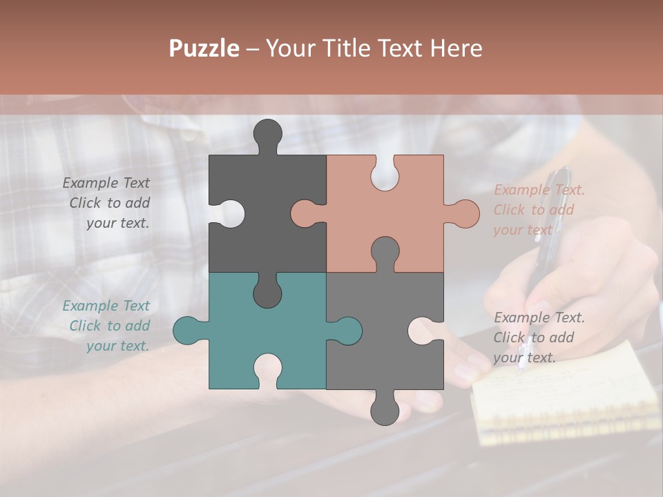 A Man Writing On A Piece Of Paper With A Pen PowerPoint Template