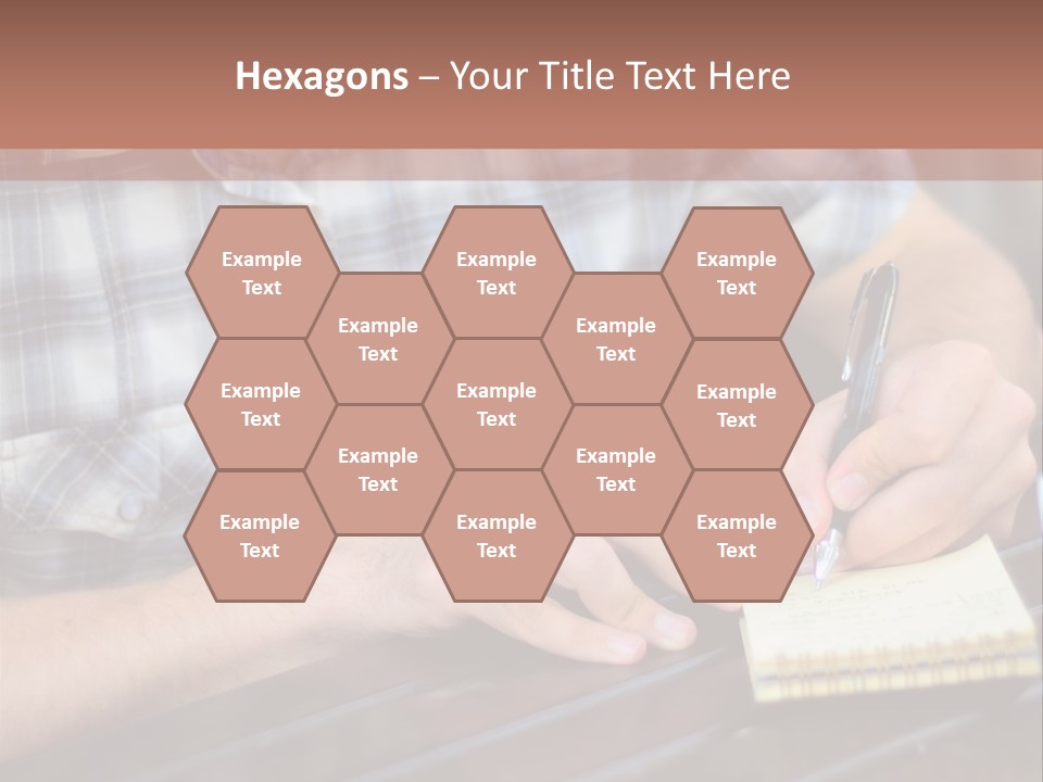 A Man Writing On A Piece Of Paper With A Pen PowerPoint Template