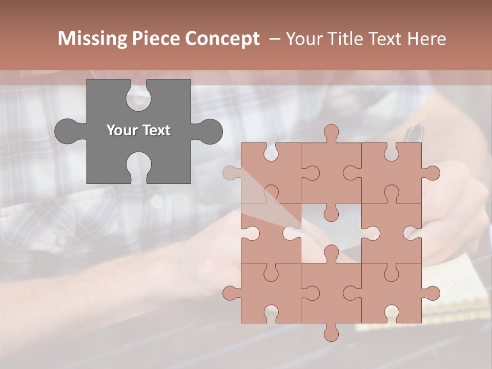 A Man Writing On A Piece Of Paper With A Pen PowerPoint Template