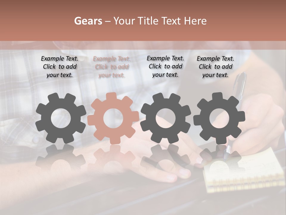 A Man Writing On A Piece Of Paper With A Pen PowerPoint Template