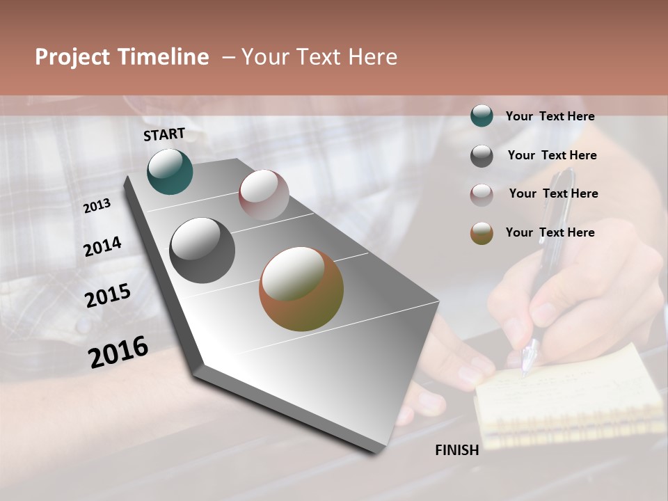 A Man Writing On A Piece Of Paper With A Pen PowerPoint Template