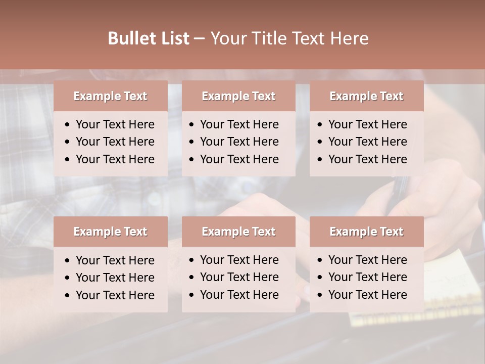 A Man Writing On A Piece Of Paper With A Pen PowerPoint Template