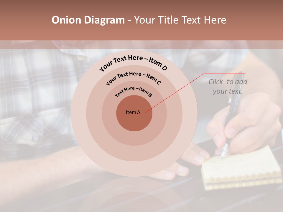 A Man Writing On A Piece Of Paper With A Pen PowerPoint Template
