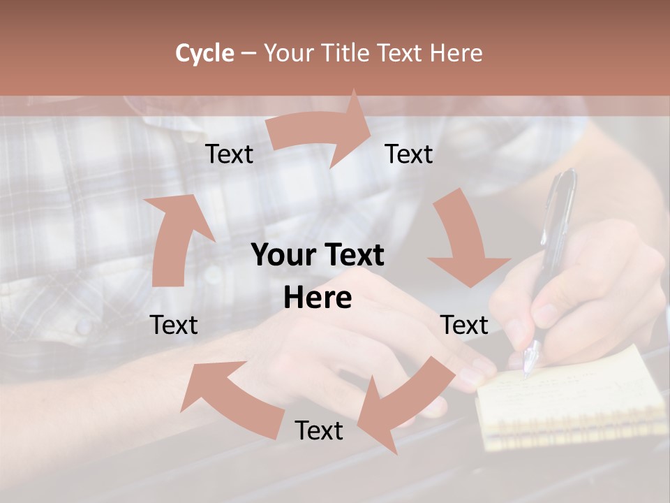 A Man Writing On A Piece Of Paper With A Pen PowerPoint Template