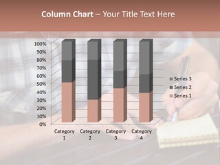 A Man Writing On A Piece Of Paper With A Pen PowerPoint Template