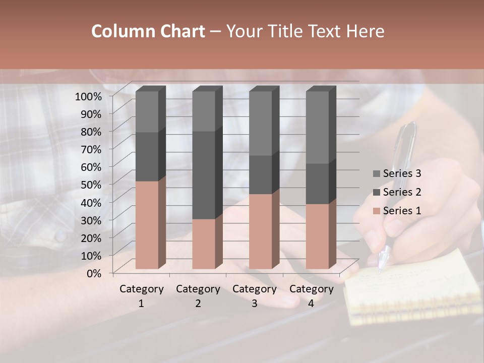 A Man Writing On A Piece Of Paper With A Pen PowerPoint Template