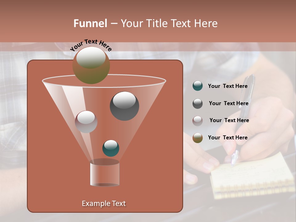 A Man Writing On A Piece Of Paper With A Pen PowerPoint Template
