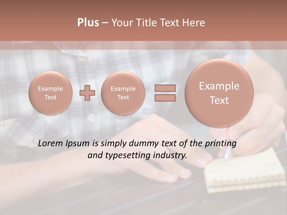 A Man Writing On A Piece Of Paper With A Pen PowerPoint Template